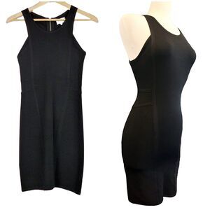 Milly Sleeveless Knit Bodycon Sheath Mini Dress Womens Petite P XS Black Sexy